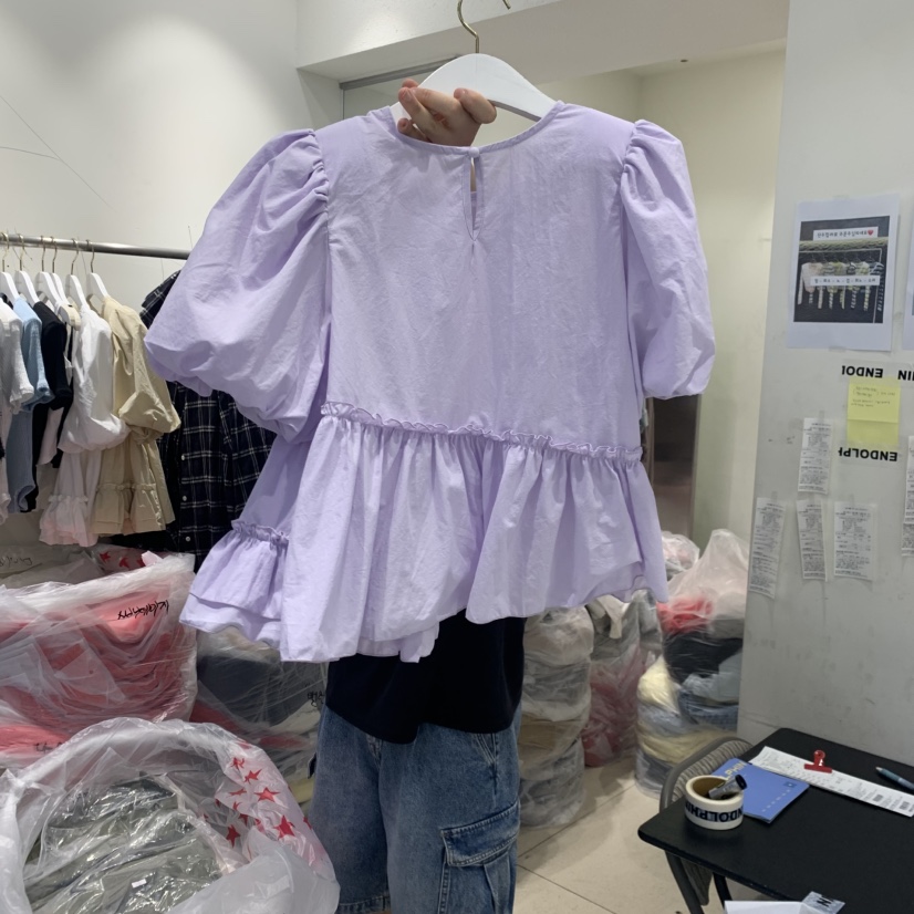 ENDOLPHIN韓國代購女士新款26夏季推薦人氣休閑襯衫蕾絲衫ENDOLPHIN襯衫/蕾絲衫