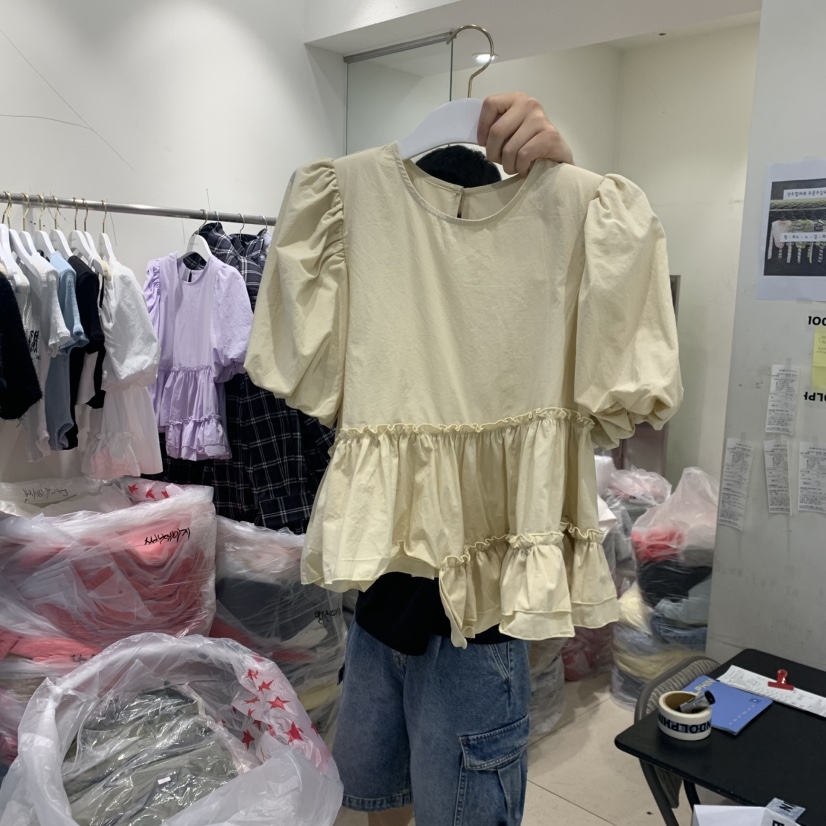 ENDOLPHIN韓國代購女士新款26夏季推薦人氣休閑襯衫蕾絲衫ENDOLPHIN襯衫/蕾絲衫圖色2