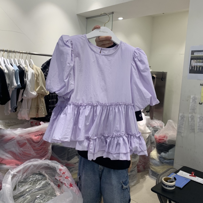 ENDOLPHIN韓國代購女士新款26夏季推薦人氣休閑襯衫蕾絲衫ENDOLPHIN襯衫/蕾絲衫圖色3