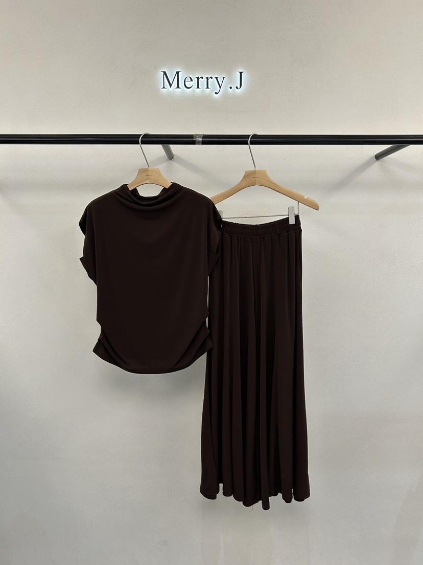 MERRY-J韓國東大門代購女裝新款26夏季時尚休閑26春夏套裝MERRY-J套裝圖色3棕色