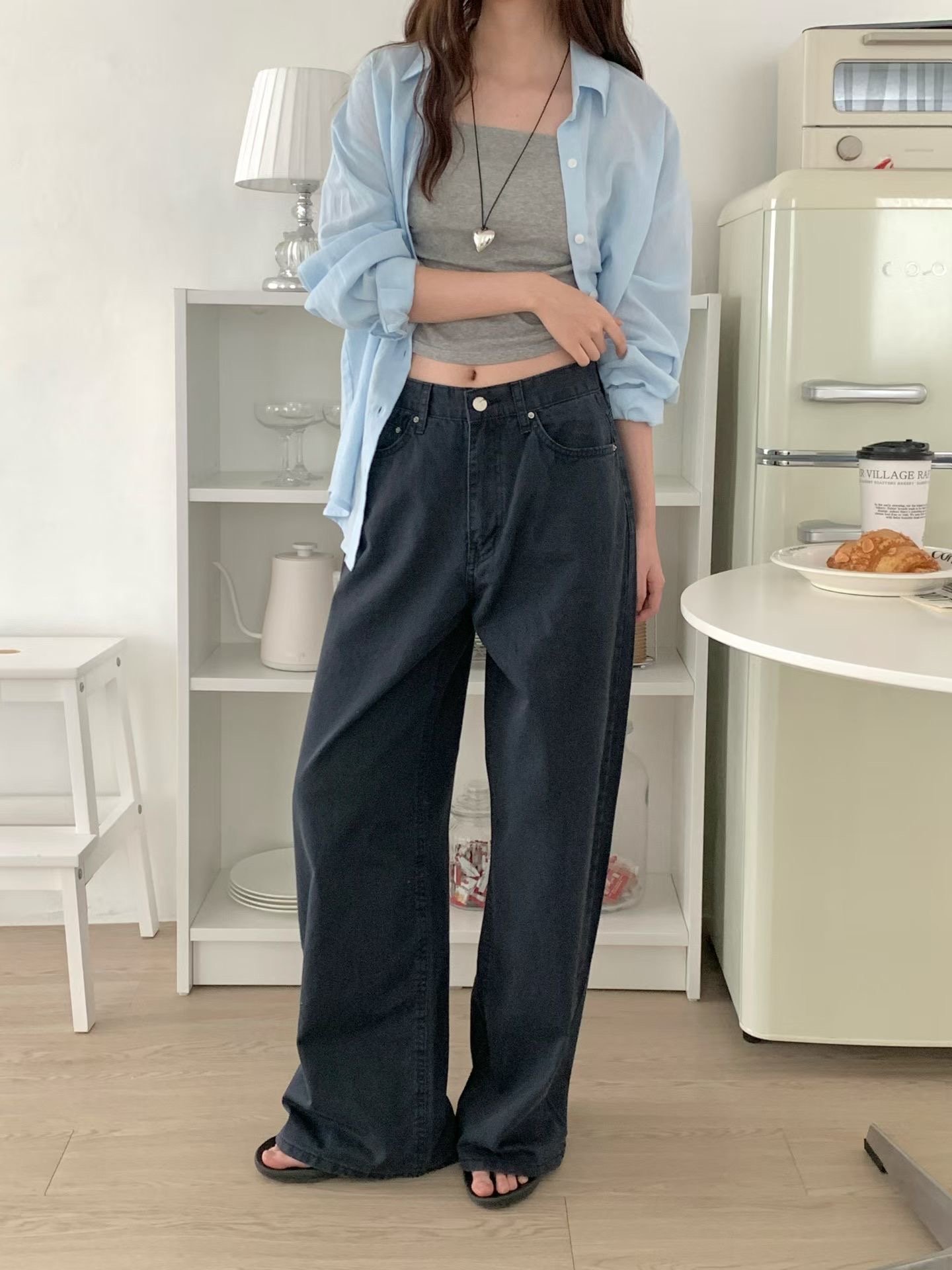 RARESOME韓國直郵女裝新品時尚人氣熱賣26春夏牛仔褲不含腰帶RARESOME牛仔褲圖色3