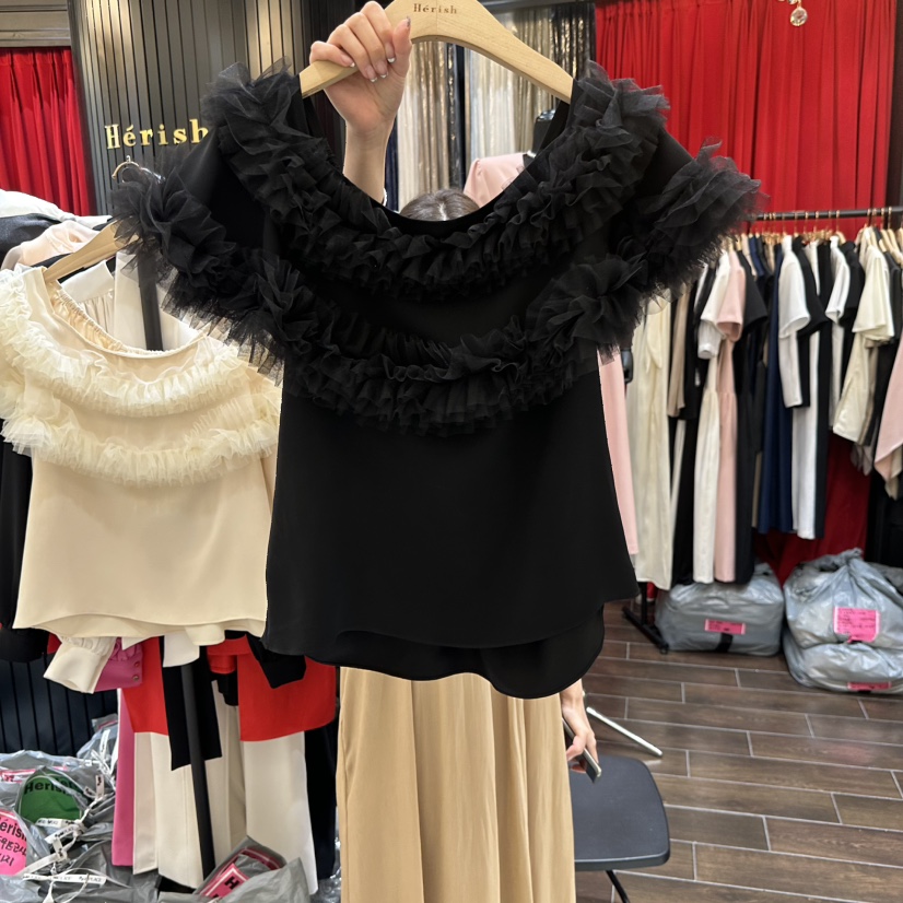 HERISH-HAUTE韓國直郵女裝新品熱賣時尚推薦休閑襯衫蕾絲衫Herish-Haute-A襯衫/蕾絲衫圖色2
