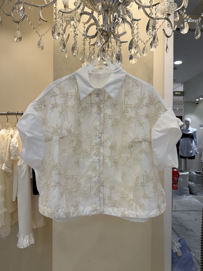 81 MARKET-L韓國東大門代購女裝新款26春夏休閑襯衫蕾絲衫81 MARKET-L襯衫/蕾絲衫圖色1