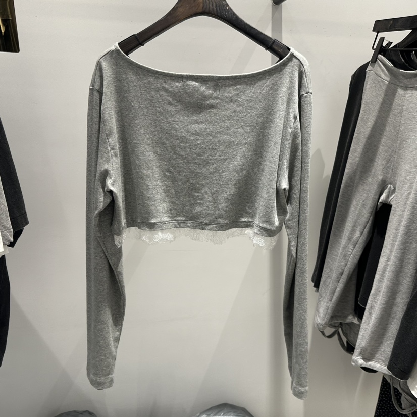 JANE BIRKIN韓國直郵女裝新品人氣職業長袖T恤短款蕾絲開衫JANE BIRKIN設計師品牌長袖T恤