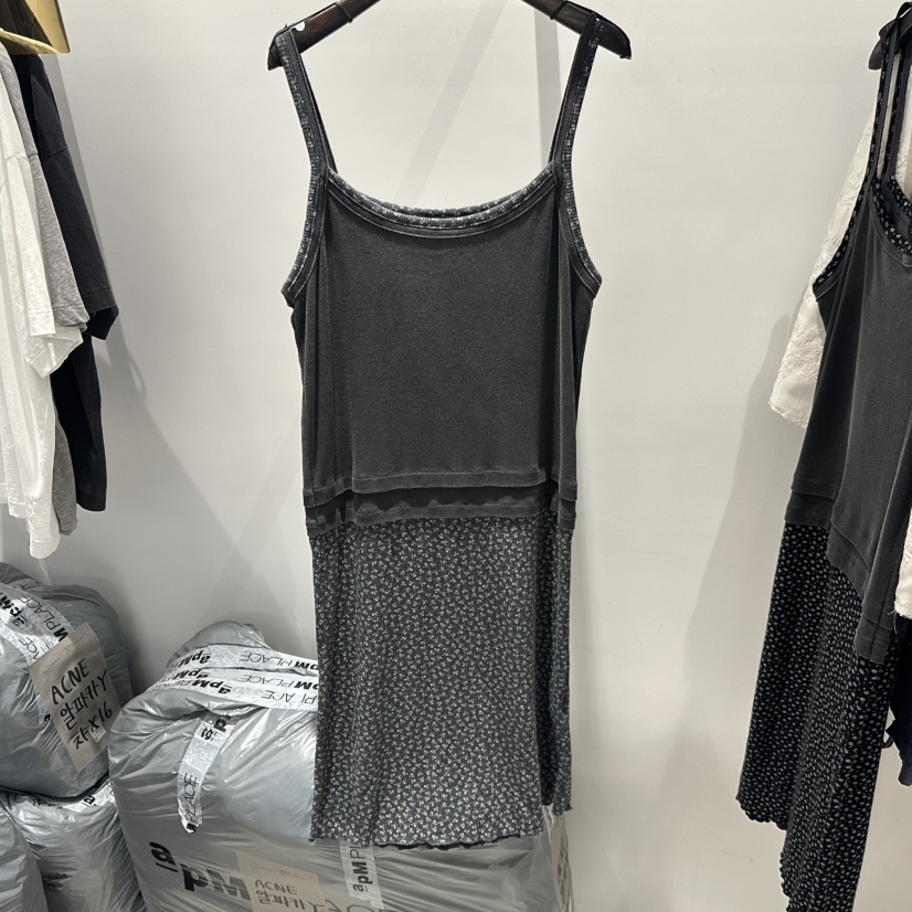 JANE BIRKIN韓國代購女裝新款時尚推薦熱賣26春夏連衣裙復古JANE BIRKIN設計師品牌連衣裙圖色1灰色
