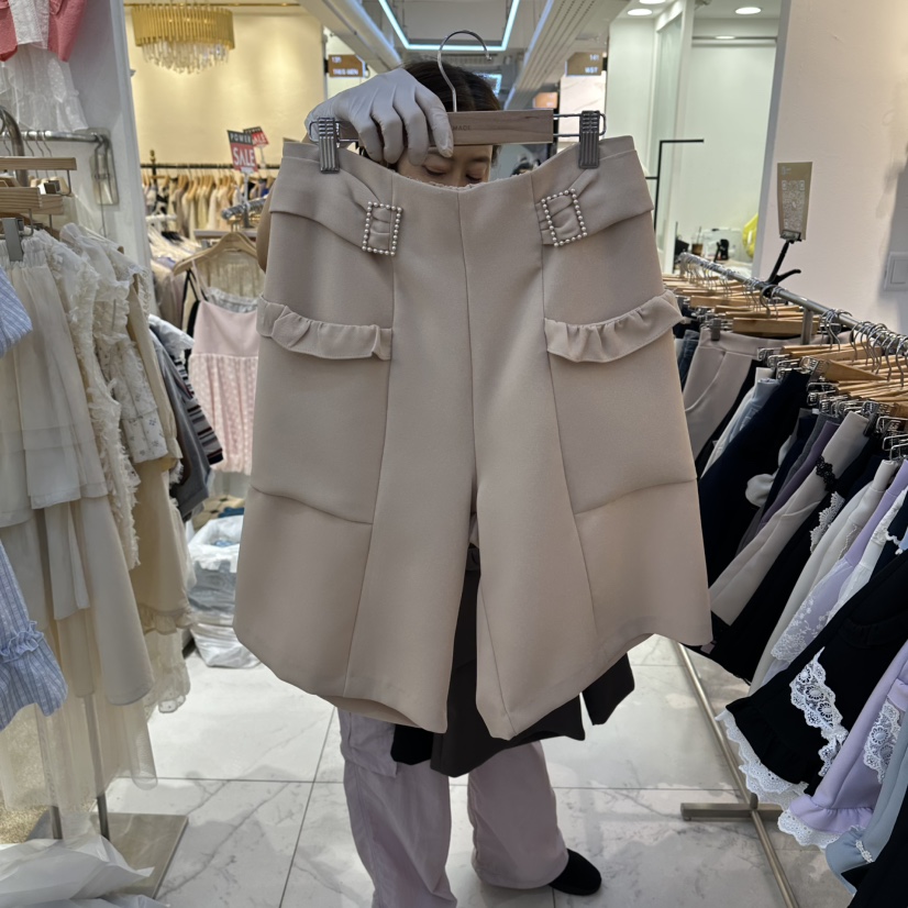 PAPA韓國東大門代購女士新款熱賣時尚人氣26春夏26夏季短褲Papaine/HALMADE短褲圖色1