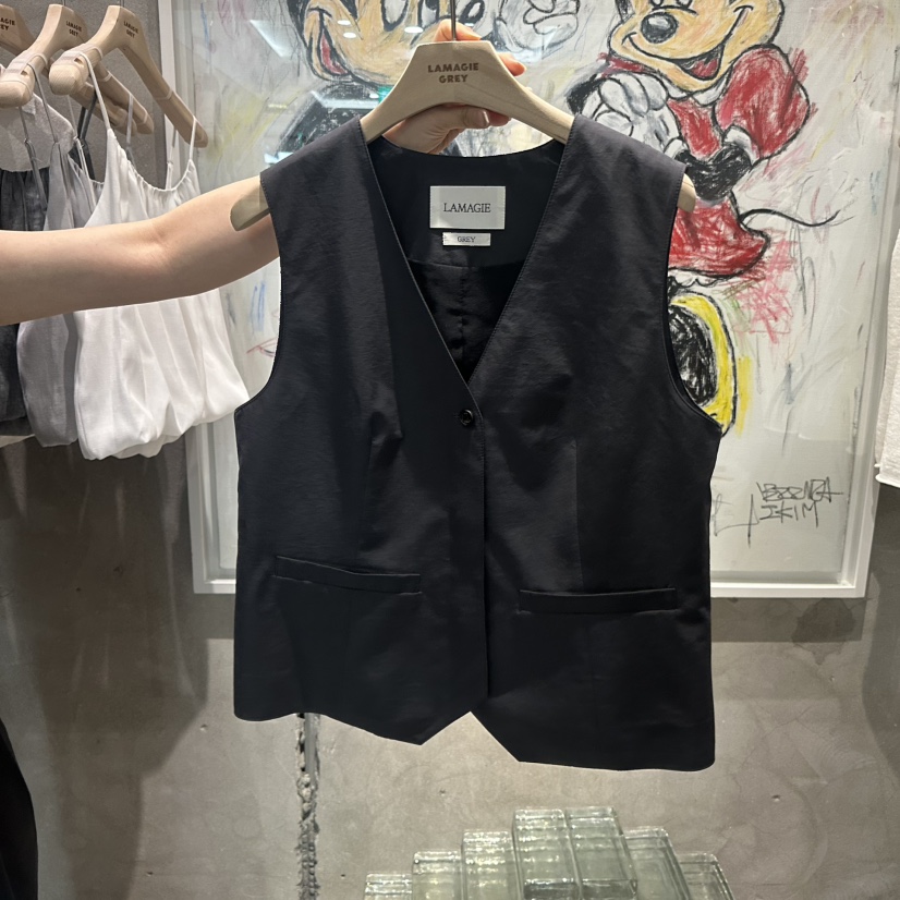 LAMAGIEPIE/LAMAGIE GREY韓國直郵實拍女裝新品人氣馬甲LAMAGIEPIE/LAMAGIE GREY馬甲圖色2墨色