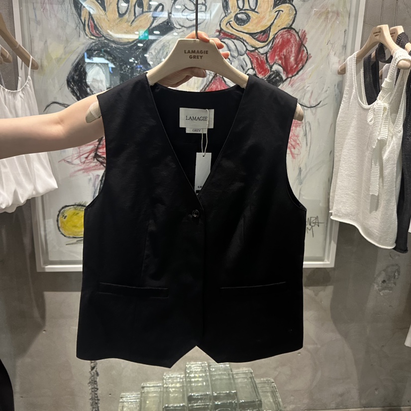 LAMAGIEPIE/LAMAGIE GREY韓國直郵實拍女裝新品人氣馬甲LAMAGIEPIE/LAMAGIE GREY馬甲圖色3黑色