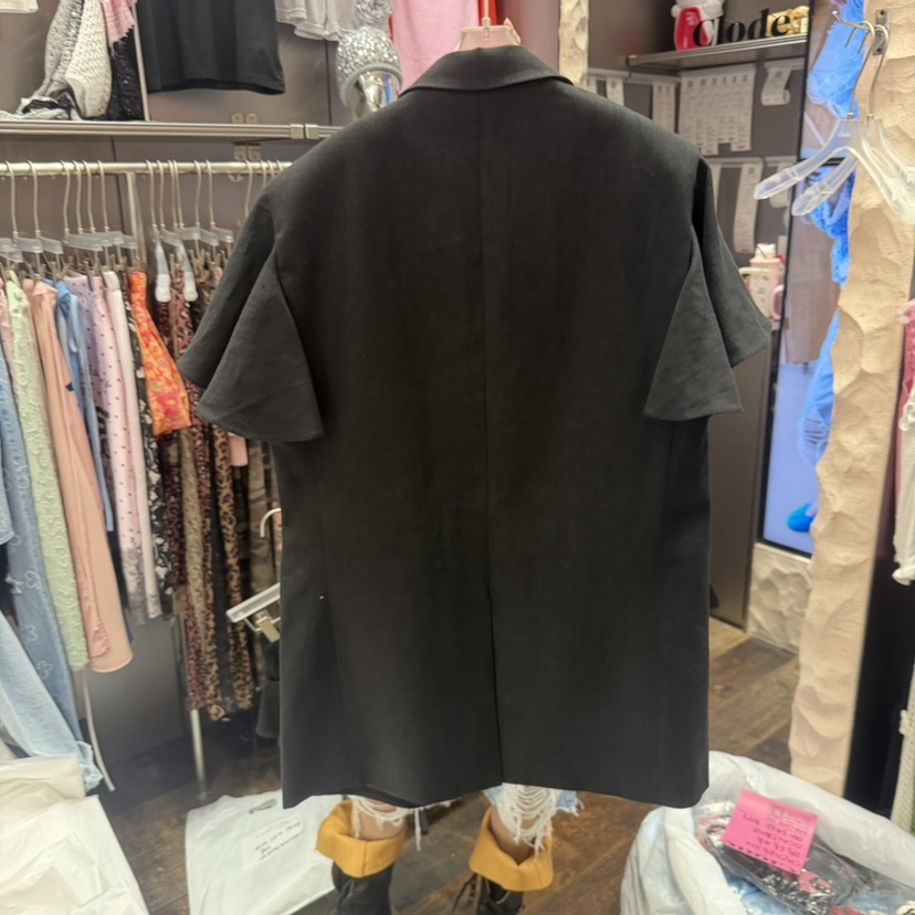 CLODE東大門實拍韓國女裝新款26春夏人氣推薦夾克荷葉邊亞麻CLODE夾克