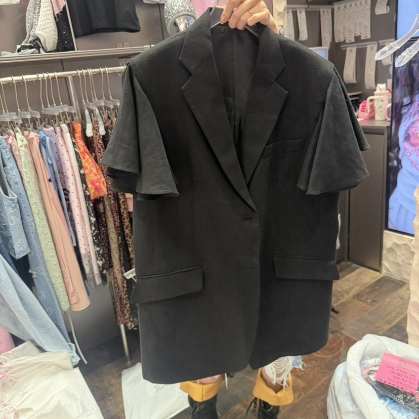 CLODE東大門實拍韓國女裝新款26春夏人氣推薦夾克荷葉邊亞麻CLODE夾克圖色2