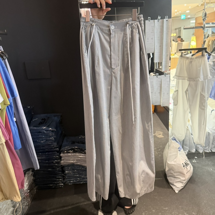 ELF-L韓國直郵實拍女裝新品人氣26夏季職業時尚休閑休閑褲PROJECT ELF/ELF-L休閑褲圖色2黑色