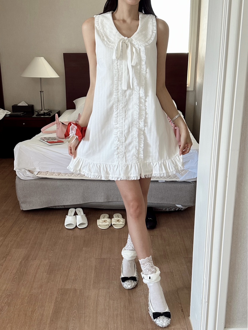 81 MARKET-L韓國東大門直郵女裝新品熱賣推薦連衣裙絲帶81 MARKET-L連衣裙