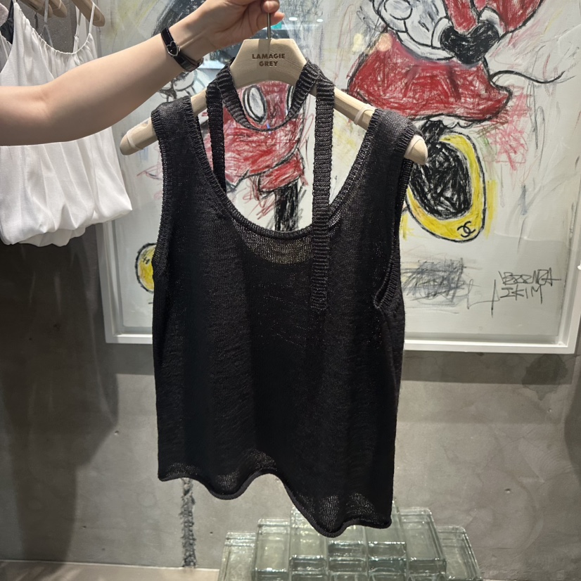 LAMAGIEPIE/LAMAGIE GREY韓國直郵實拍女士新款26夏季吊帶背心含圍巾LAMAGIEPIE/LAMAGIE GREY吊帶/背心圖色3黑色