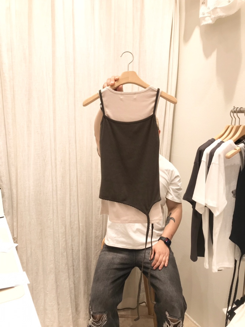 AHOY韓國直郵實拍女士新款26夏季推薦吊帶背心假兩件雙層AHOY吊帶/背心