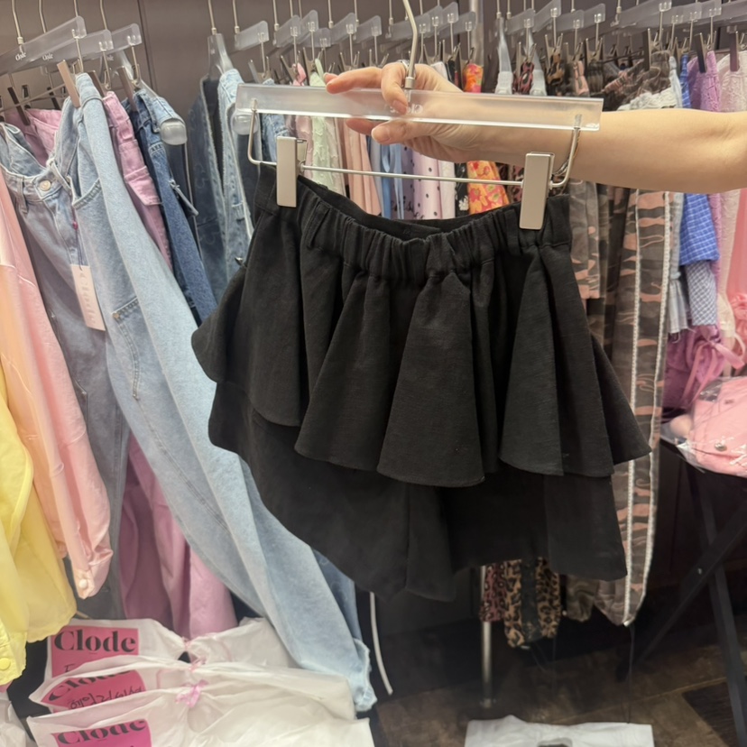 CLODE韓國東大門代購女裝新品推薦人氣熱賣短褲荷葉邊亞麻CLODE短褲