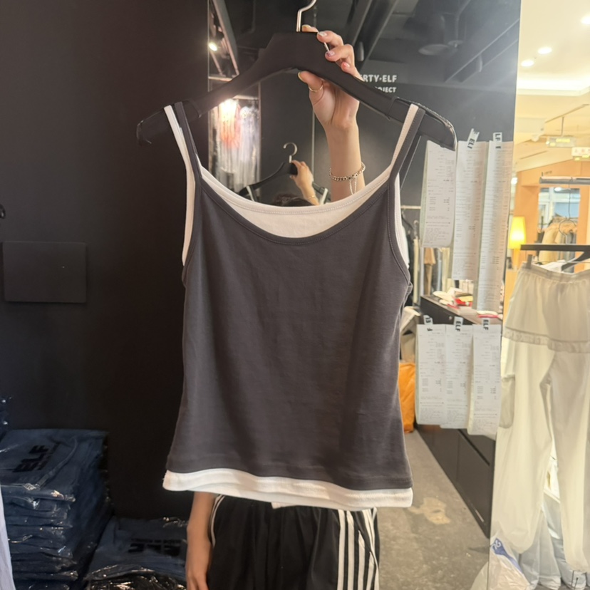 ELF-L東大門實拍韓國女裝新品26春夏熱賣吊帶背心假兩件PROJECT ELF/ELF-L吊帶/背心圖色2