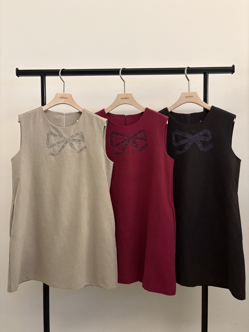 BALANCE韓國東大門代購女裝新品推薦26夏季26春夏連衣裙亞麻緞BALANCE連衣裙