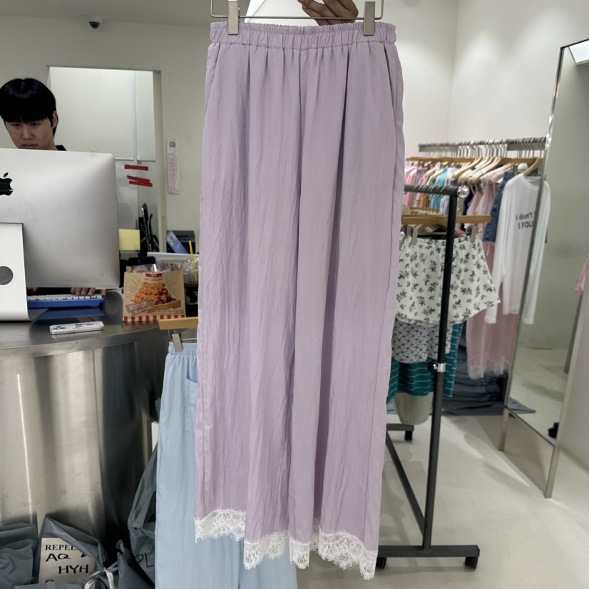 REPELLER韓國直郵女裝新品人氣職業休閑26春夏休閑褲高腰蕾絲REPELLER休閑褲圖色2