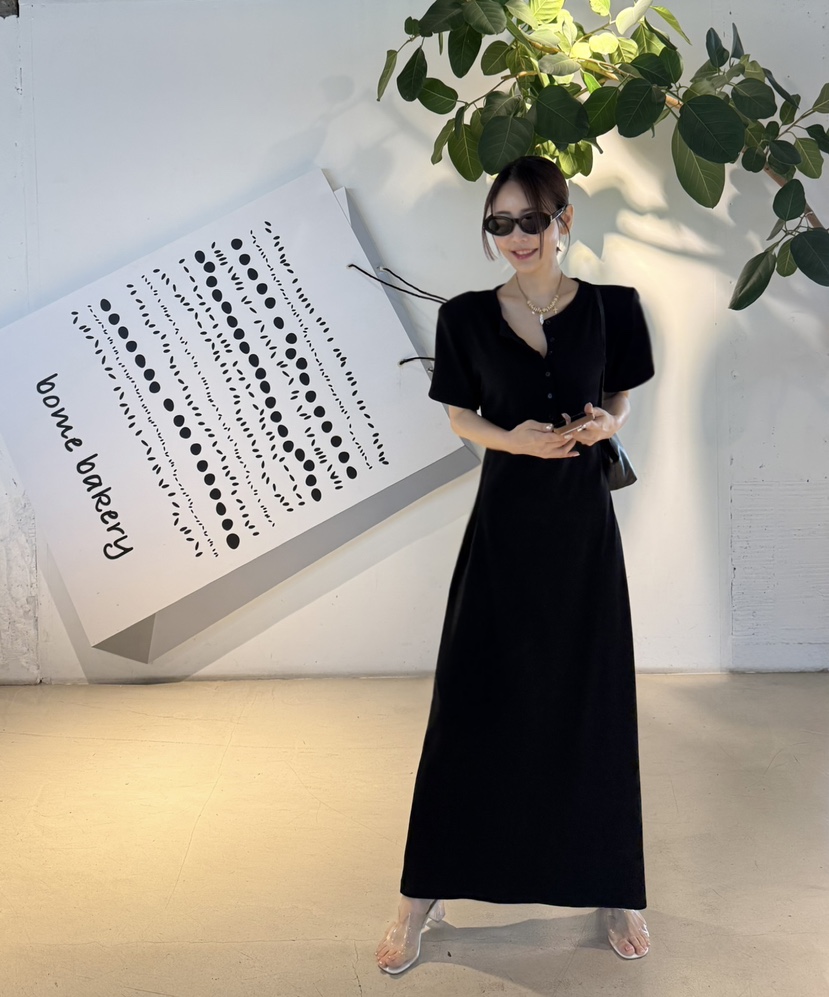 JUJU東大門實拍韓國女士新品人氣26春夏連衣裙含腰繩羅紋JUJU連衣裙