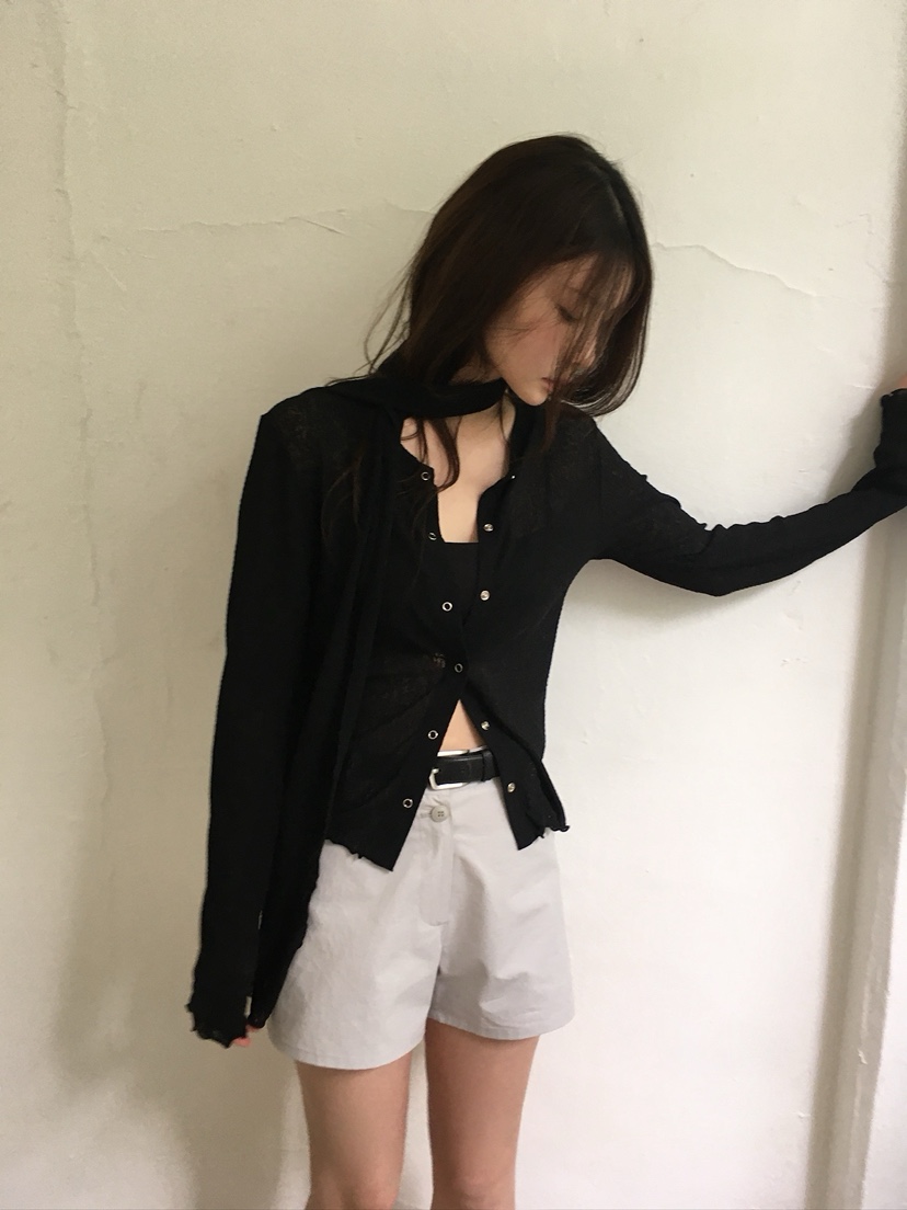 UNBOUND韓國代購女士新款休閑推薦職業26夏季開衫含圍巾褶裥UNBOUND開衫
