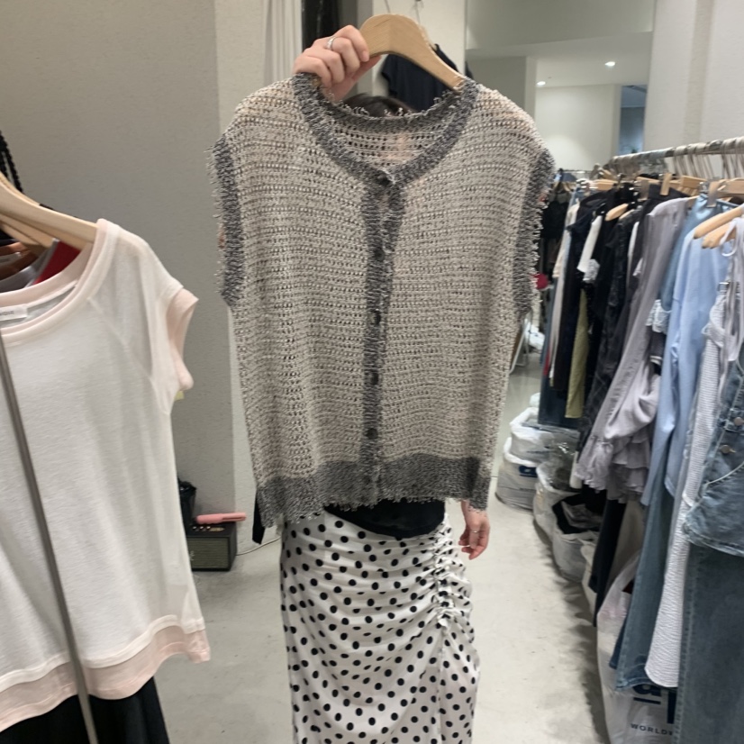 SSEMIENNE韓國直郵實拍女裝新款時尚熱賣職業人氣馬甲花朵SSENIQUE/SSEMIENNE馬甲圖色1