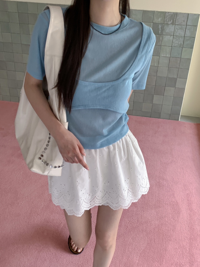 JOURNEY韓國直郵實拍女士新款熱賣職業26春夏26夏季T恤假兩件JOURNEYT恤