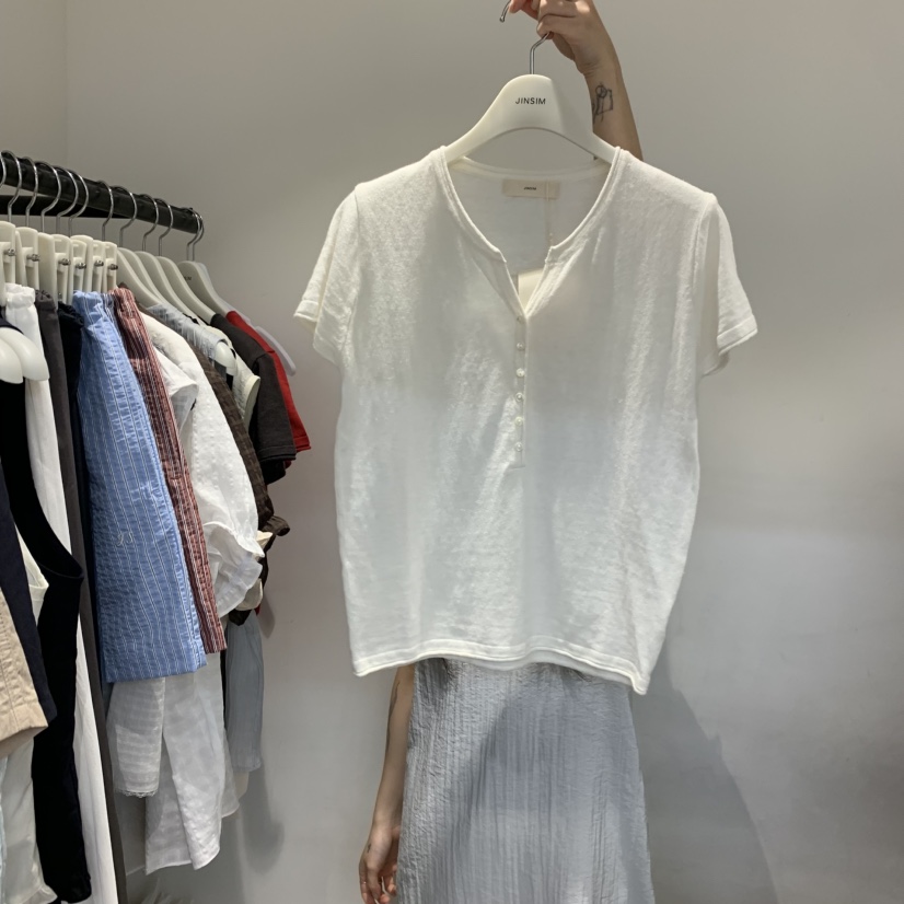 JINSIM韓國代購女裝新品熱賣26春夏人氣職業T恤短袖針織衫JINSIMT恤圖色2