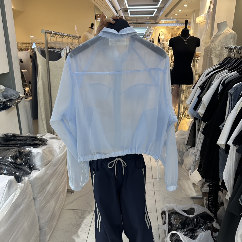 空東大門實拍韓國女士新品時尚職業推薦人氣襯衫蕾絲衫透明BAKHA襯衫/蕾絲衫