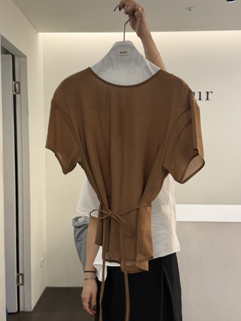 YOUR-P韓國代購女士新款熱賣人氣職業26夏季襯衫蕾絲衫含繩YOUR-P襯衫/蕾絲衫圖色3