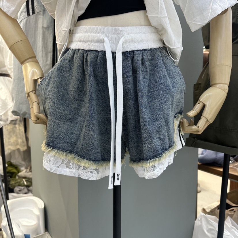 空韓國代購女士新款職業26夏季休閑熱賣26春夏時尚短褲蕾絲BAKHA短褲圖色1