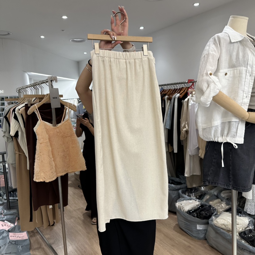 LEWIN韓國直郵女士新品休閑26夏季熱賣推薦人氣時尚長裙亞麻LEWIN長裙