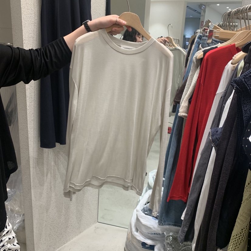 SSEMIENNE韓國東大門代購女裝新款人氣時尚長袖T恤透明寬松SSENIQUE/SSEMIENNE長袖T恤圖色3