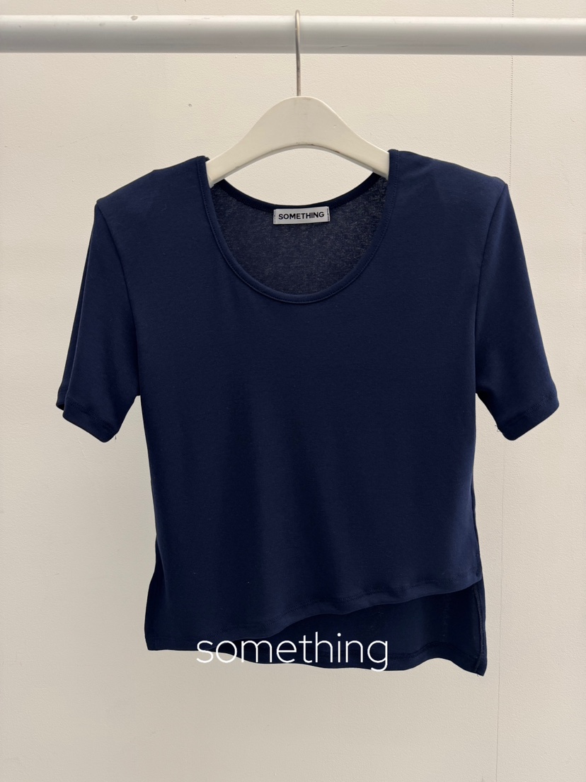 SOMETHING-L/FANCY韓國直郵實拍女裝新款26春夏時尚T恤SOMETHING-L/FANCYT恤圖色4藏藍