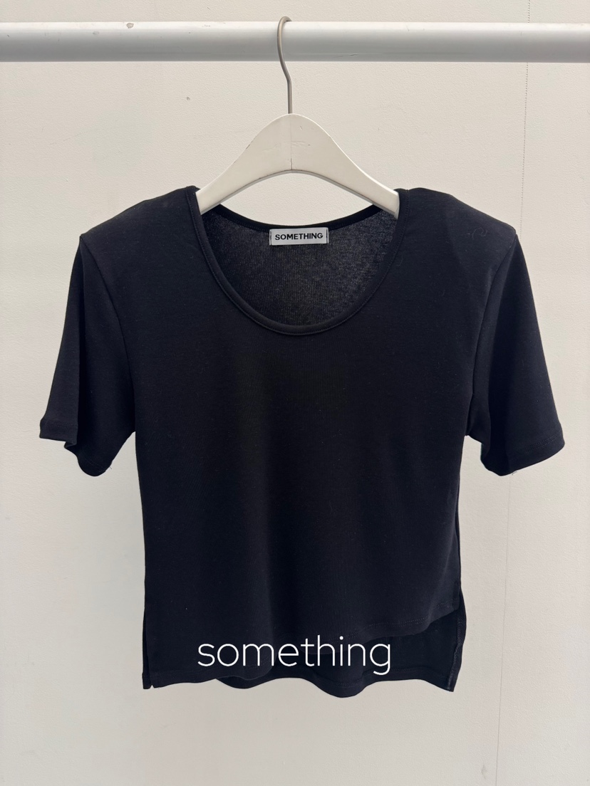 SOMETHING-L/FANCY韓國直郵實拍女裝新款26春夏時尚T恤SOMETHING-L/FANCYT恤圖色5黑