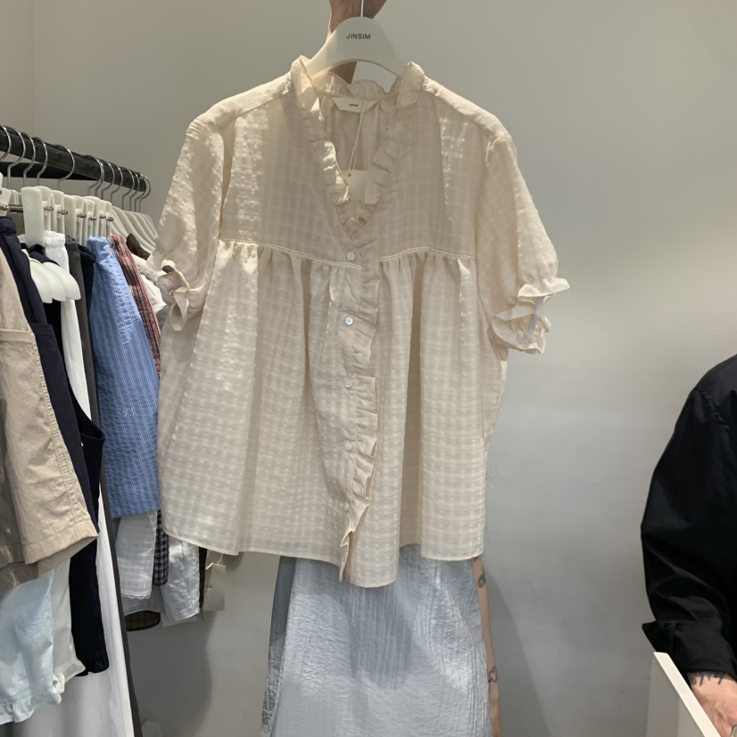 JINSIM韓國代購女裝新款休閑時尚人氣職業26夏季襯衫蕾絲衫JINSIM襯衫/蕾絲衫圖色2