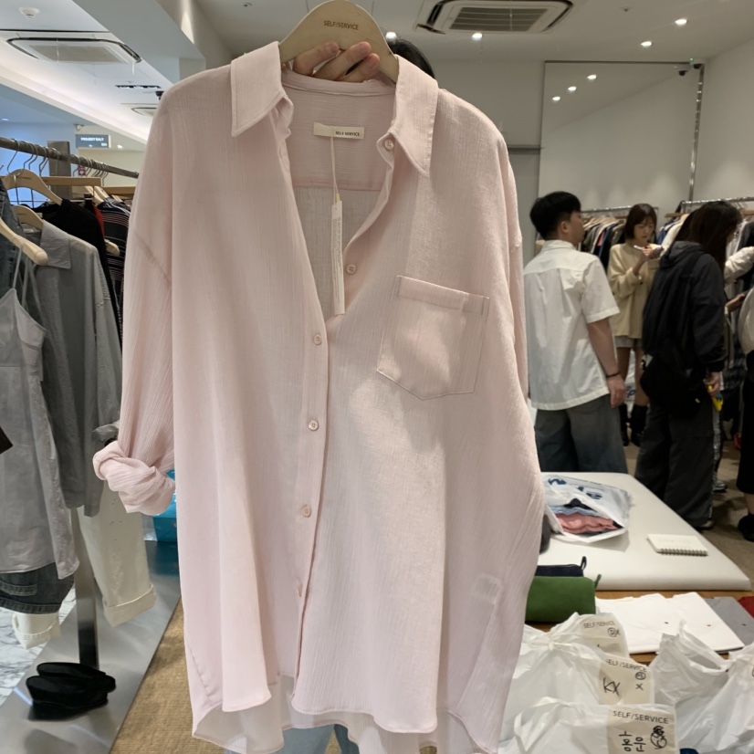 SELF SERVICE韓國代購女士新品熱賣時尚職業襯衫蕾絲衫褶裥SELF SERVICE襯衫/蕾絲衫圖色2