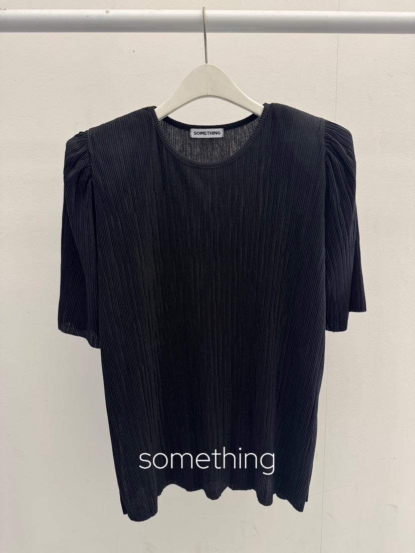SOMETHING-L/FANCY韓國代購女士新品推薦熱賣26春夏T恤SOMETHING-L/FANCYT恤圖色2黑