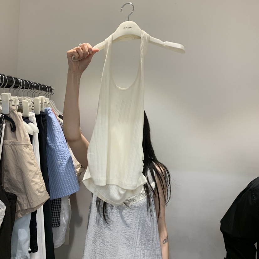 JINSIM韓國直郵實拍女裝新品休閑時尚人氣推薦吊帶背心鏤空JINSIM吊帶/背心圖色3