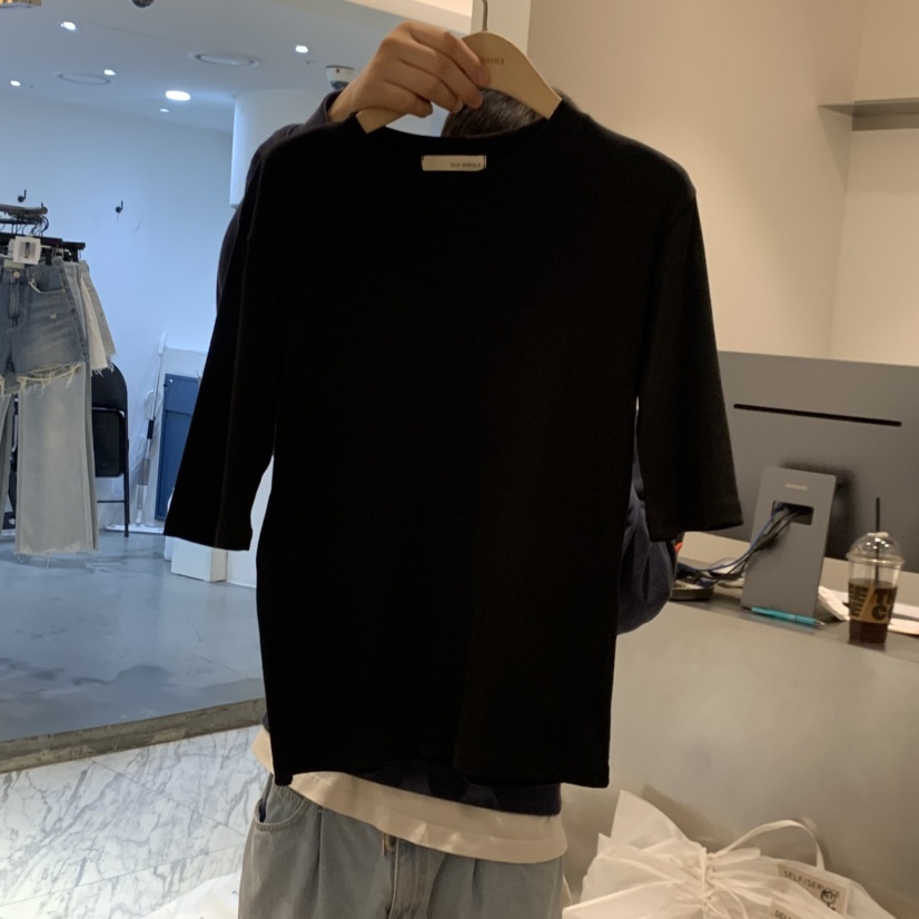 SELF SERVICE韓國東大門直郵女裝新品26春夏休閑26夏季T恤SELF SERVICET恤圖色4