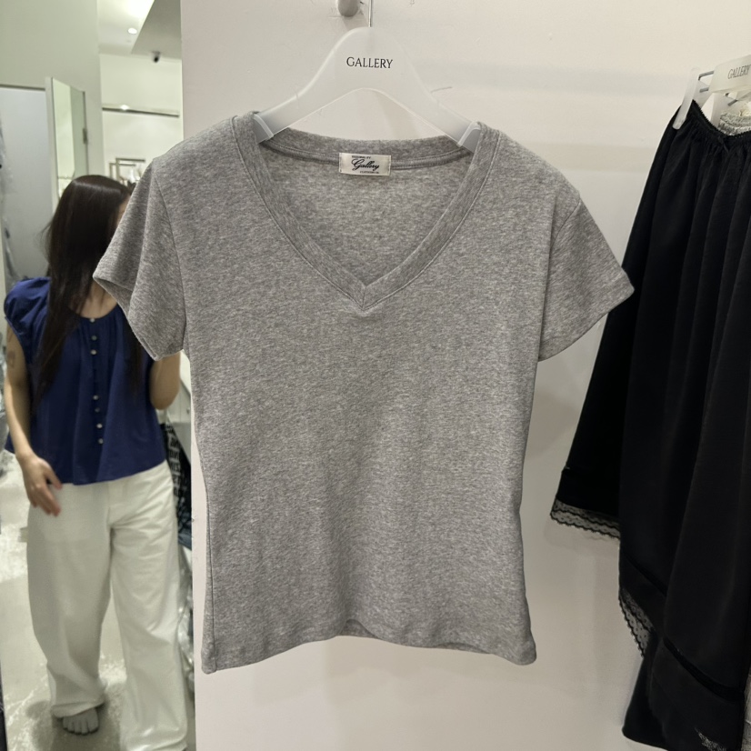 GALLERY-P韓國東大門代購女裝新款休閑26春夏時尚T恤V領GALLERY-PT恤圖色1