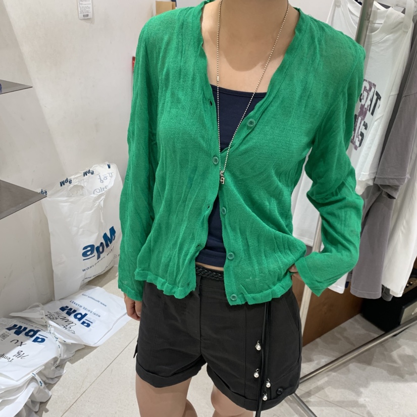 TEMPTING韓國直郵女裝新款時尚職業26夏季開衫亞麻布褶皺TEMPTING開衫圖色4