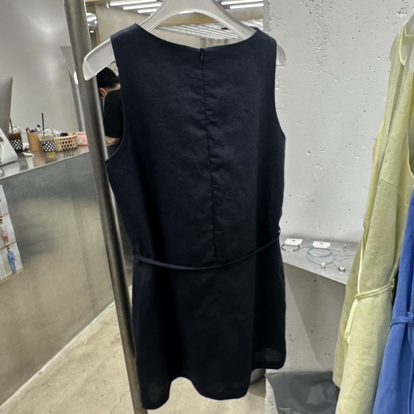 HELVETICA韓國直郵實拍女裝新品時尚推薦職業連衣裙亞麻布HELVETICA連衣裙