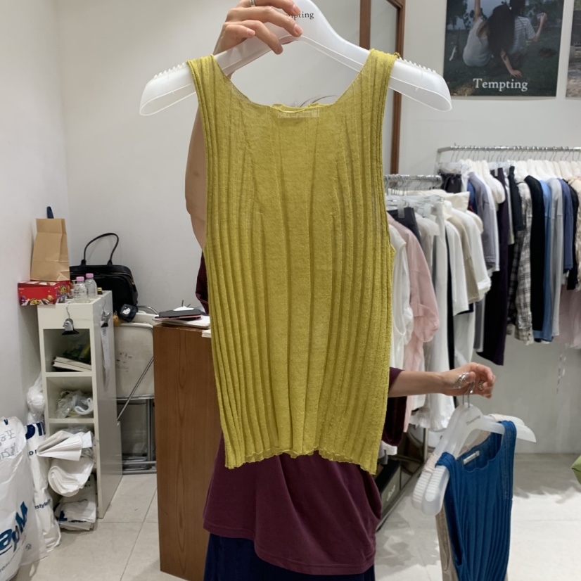 TEMPTING韓國代購女士新款時尚職業26春夏推薦吊帶背心羅紋TEMPTING吊帶/背心圖色3