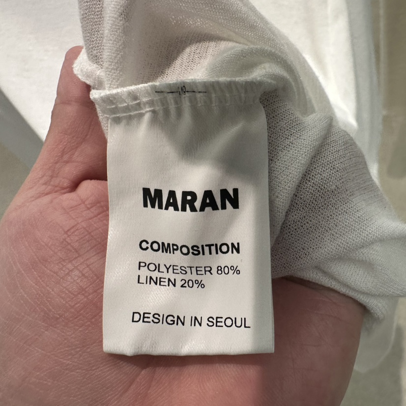 MARAN-P韓國直郵實拍女裝新品休閑26夏季熱賣T恤亞麻寬松MARANT恤