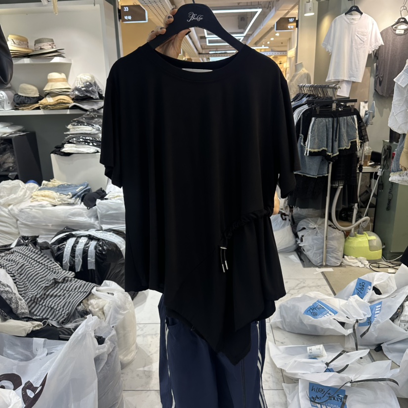 空韓國直郵女士新品26春夏時尚職業休閑26夏季推薦人氣T恤BAKHAT恤圖色2
