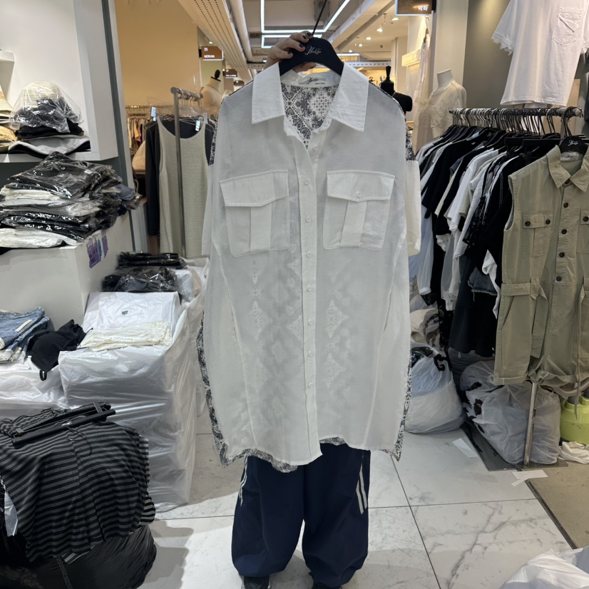 空韓國代購女裝新品職業時尚人氣26春夏熱賣推薦襯衫蕾絲衫BAKHA襯衫/蕾絲衫圖色1