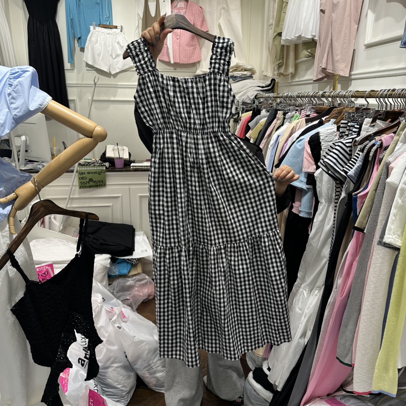 J.RITZY東大門實拍韓國女裝新品職業熱賣26春夏連衣裙格子J.RITZY連衣裙圖色1