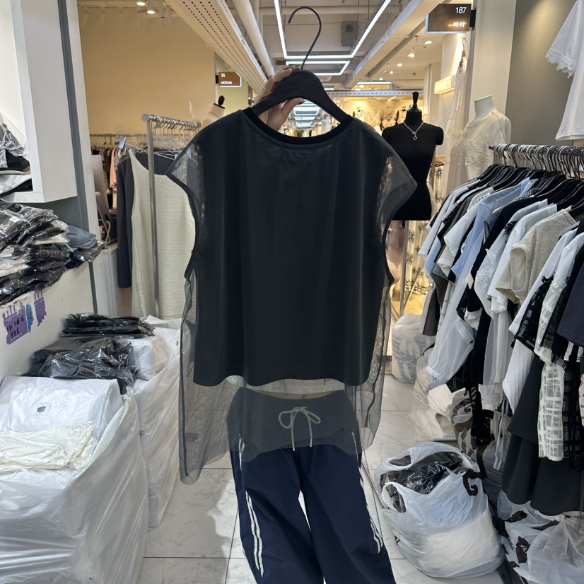 空韓國代購女裝新品休閑人氣時尚職業熱賣吊帶背心網狀花朵BAKHA吊帶/背心
