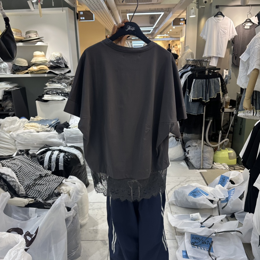 空東大門實拍韓國女士新品熱賣推薦時尚26春夏26夏季休閑T恤BAKHAT恤