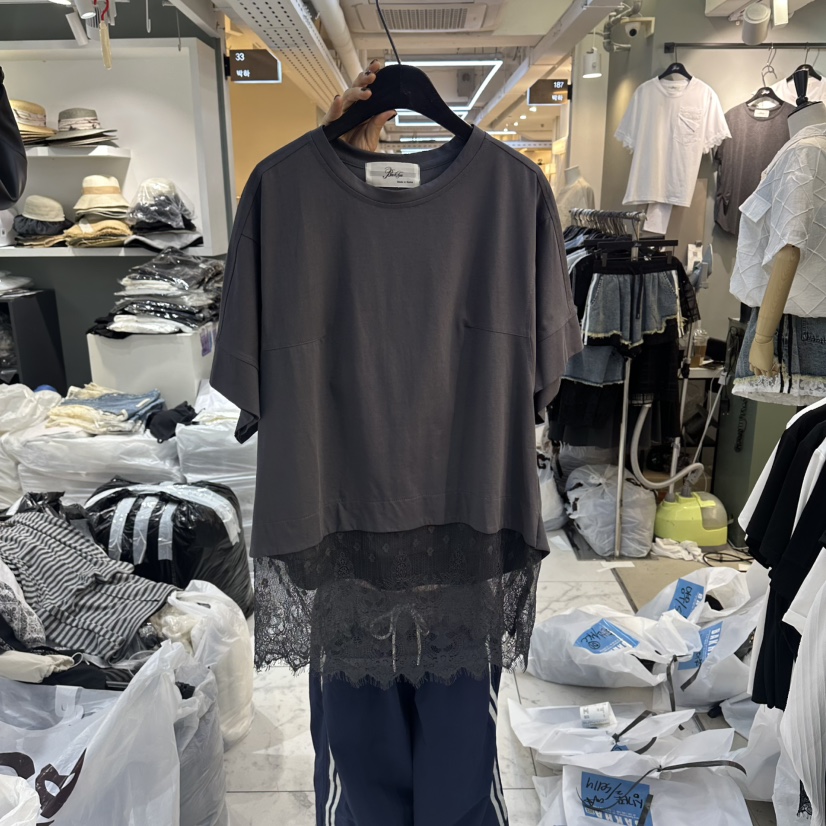 空東大門實拍韓國女士新品熱賣推薦時尚26春夏26夏季休閑T恤BAKHAT恤圖色3墨色
